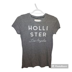Hollister Los Angeles woman size small some stretch gray white letters